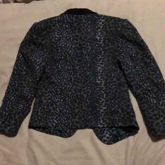 KENZO PARIS GRAY BROWN ANIMAL PTINT BLAZER - SIZE SMALL - Picture 6 of 11